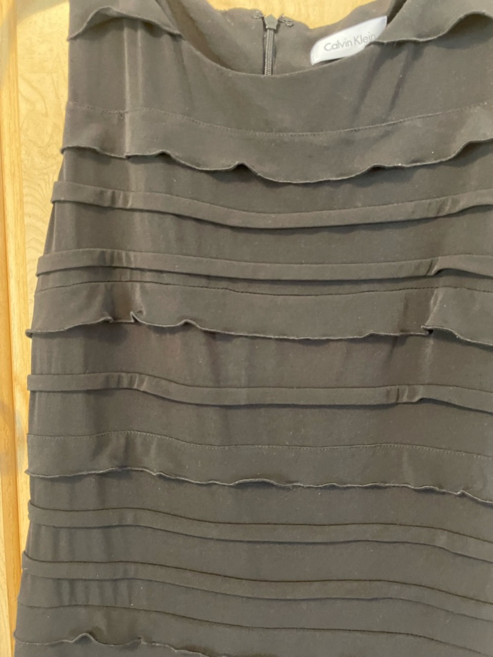 Calvin Klein Black Ruffled Layered Midi Dress - Picture 4 of 5